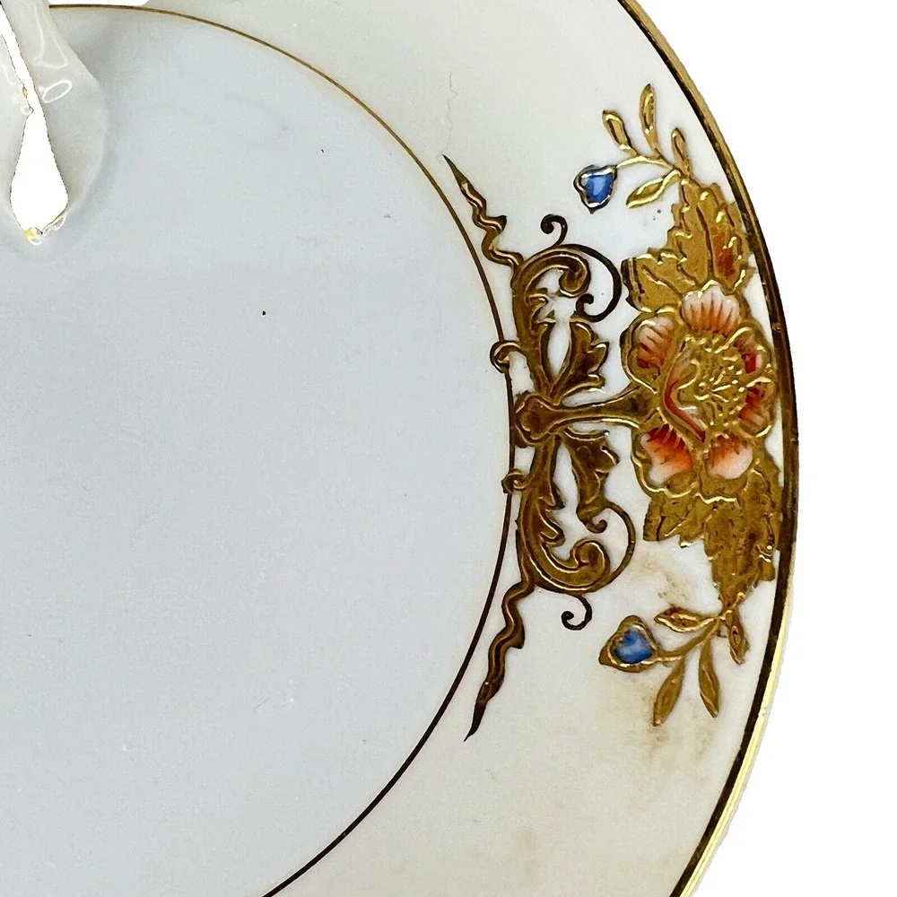 Vintage Noritake FInger Handle Plate Hand Painted‎ Moriage Japan Floral
